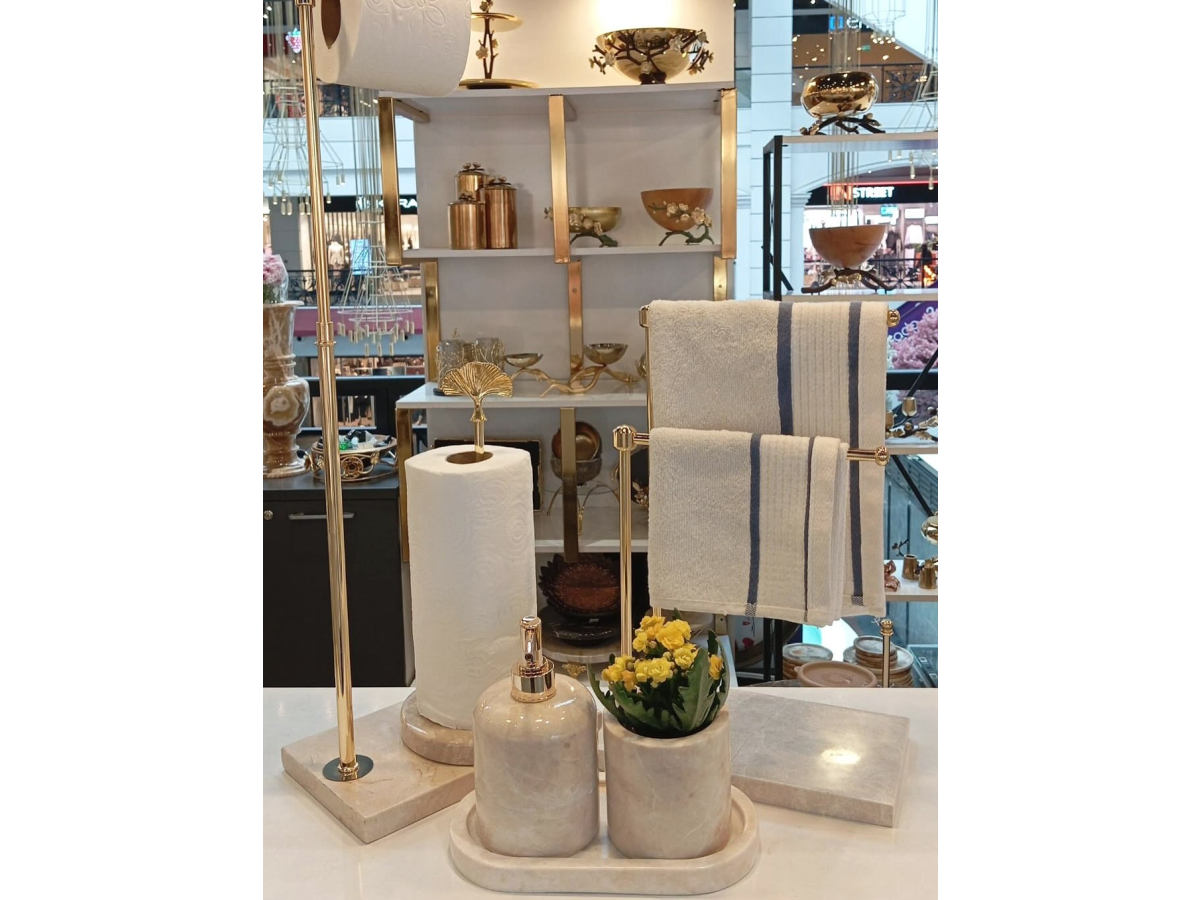 BEJ MERMER 6 PARÇA BANYO SETİ 