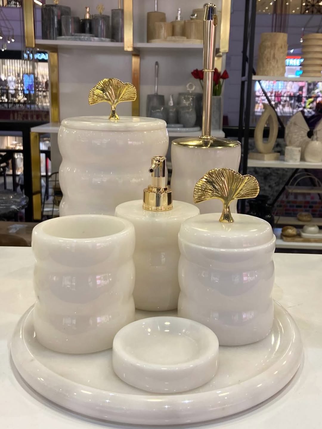 BEYAZ RENK AKORDİYON MODEL BANYO SETİ - Pietro Di'Marble